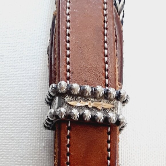 Rare Vintage VOGT Sterling & Ruby Horse Hair Western Belt main image 6